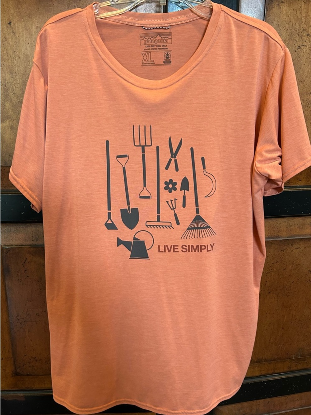 Patagonia Heathered Salmon-Orange Graphic Tee